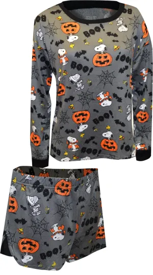 Peanuts Snoopy and Woodstock Ladies Halloween Shortie Pajama