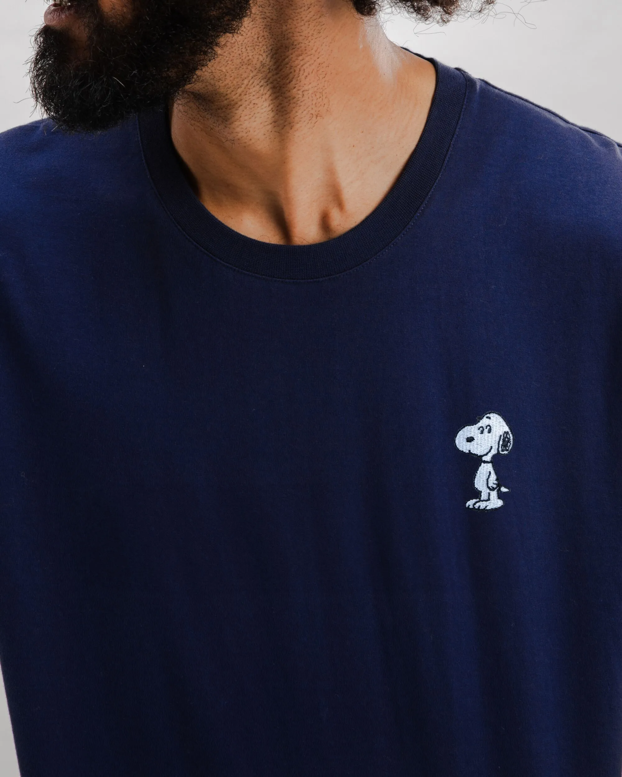 Peanuts Snoopy Patch T-shirt Navy