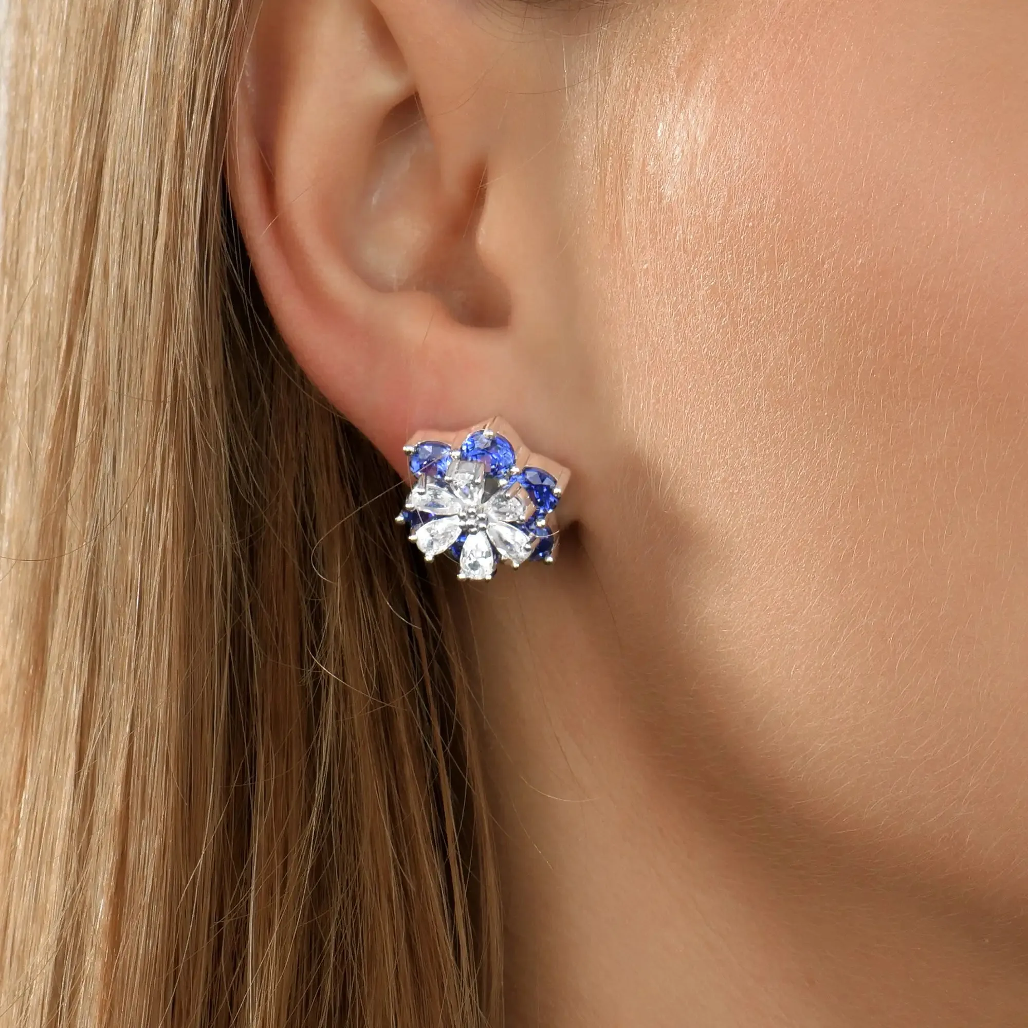 Pear Cut Flower Earring