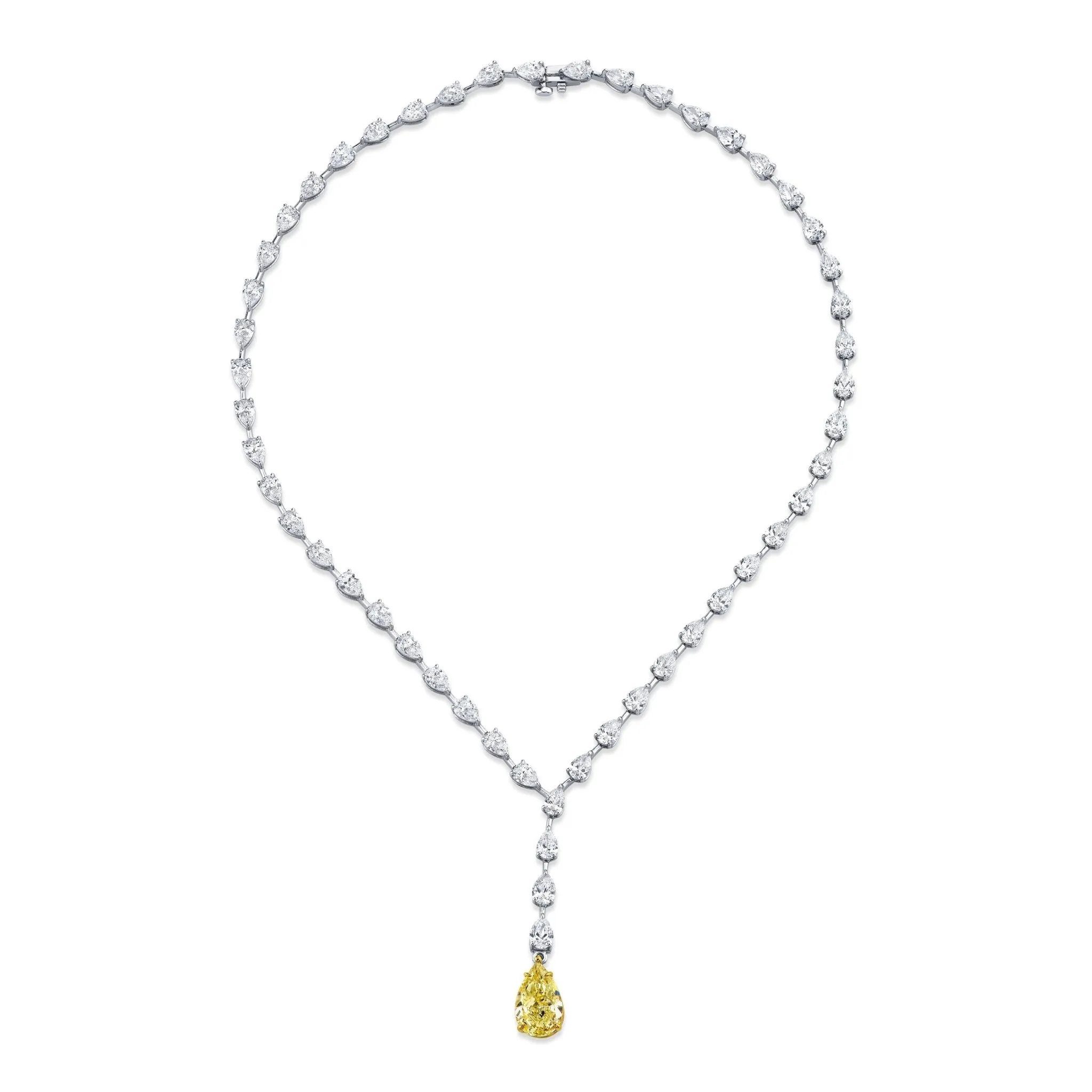 Pear Shape Diamond Lariat Necklace