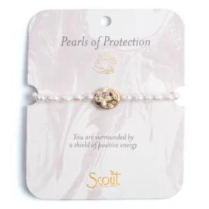 Pearl Affirmation Bracelet - Protection / Gold