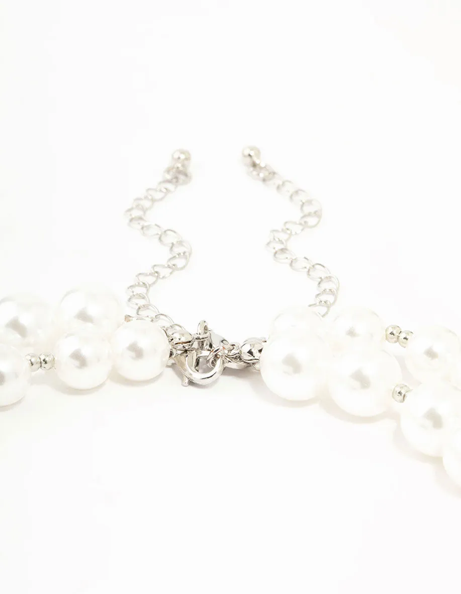 Pearl & Silver Beads Layered Necklace