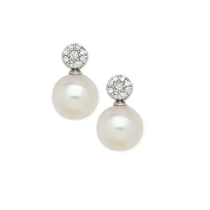 Pearl and Diamond Earrings, 14Kt