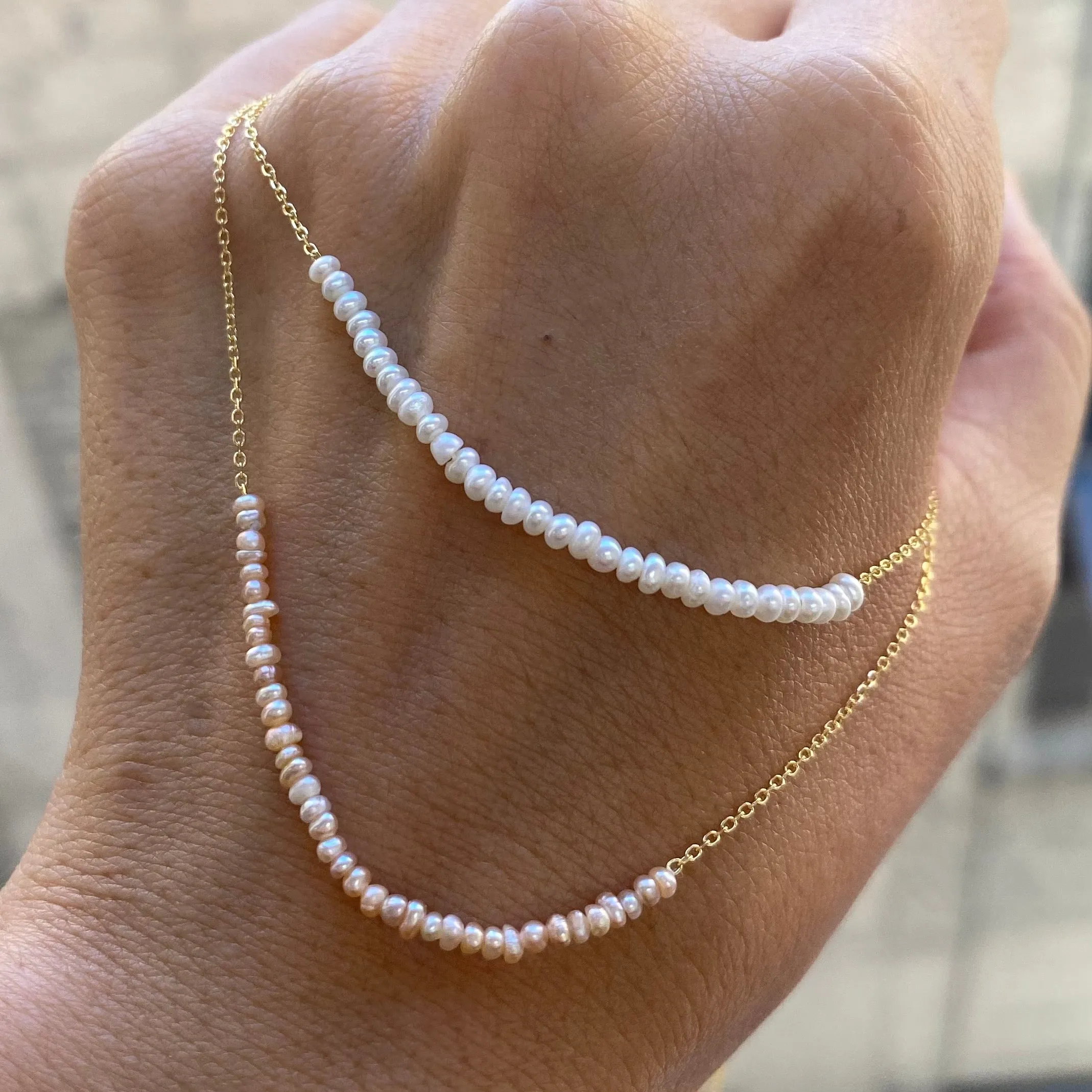 Pearl Arc Necklace (ready to ship option)*