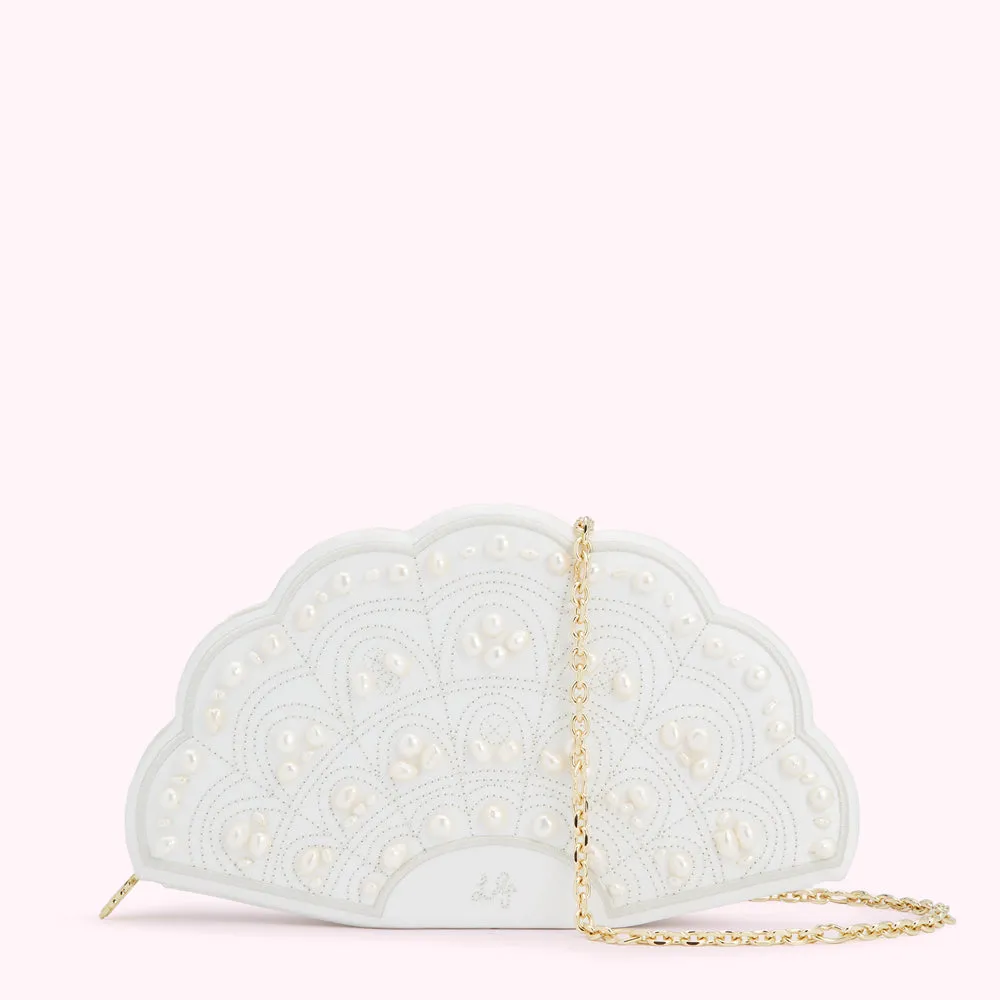 PEARL COLLECTIBLE FAN CLUTCH BAG