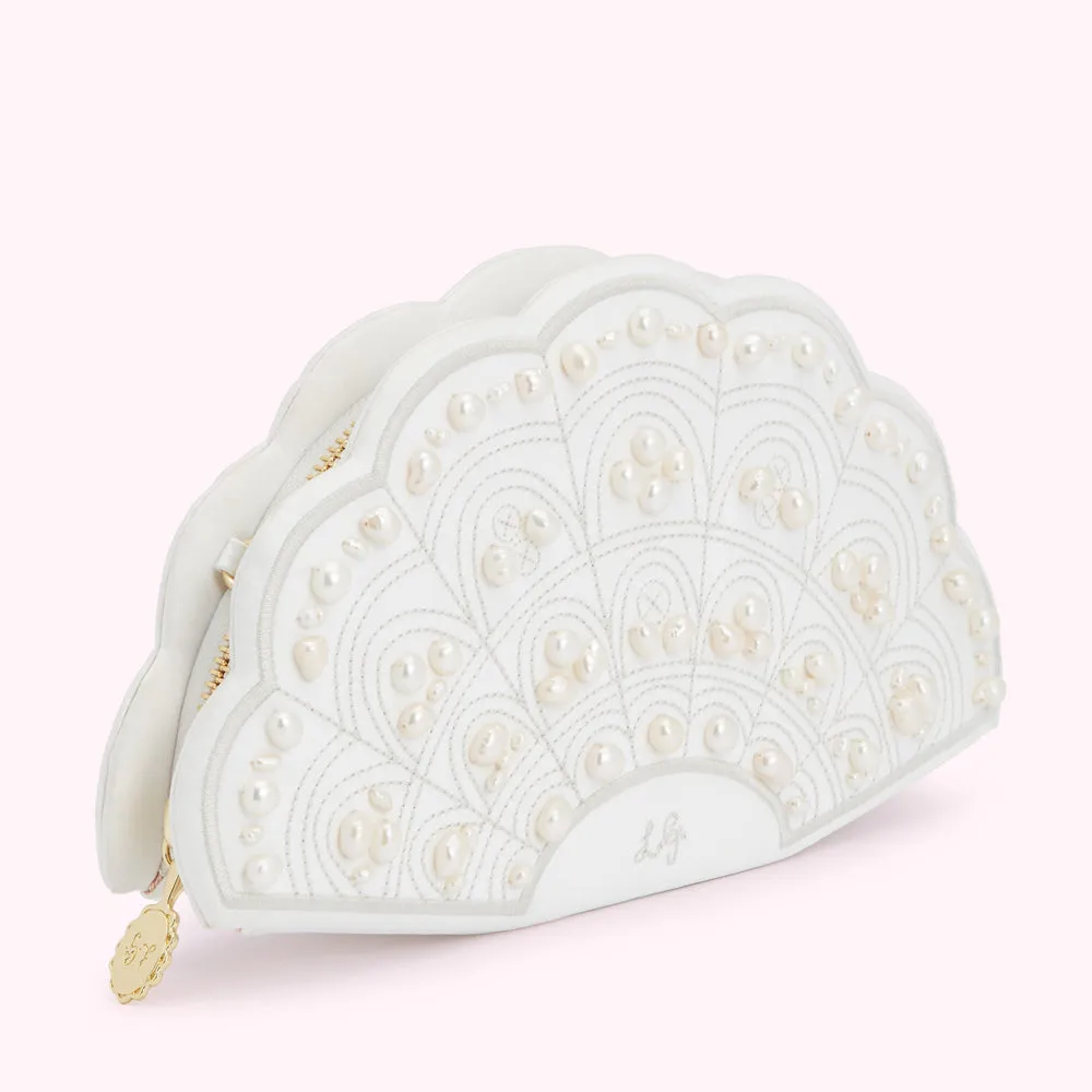 PEARL COLLECTIBLE FAN CLUTCH BAG