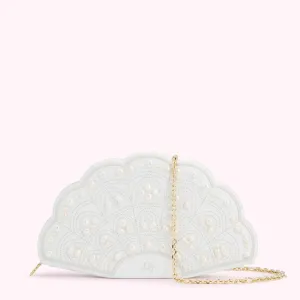 PEARL COLLECTIBLE FAN CLUTCH BAG