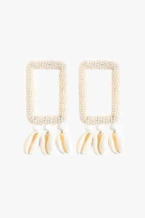 Pearl-Embellished Shell Earrings