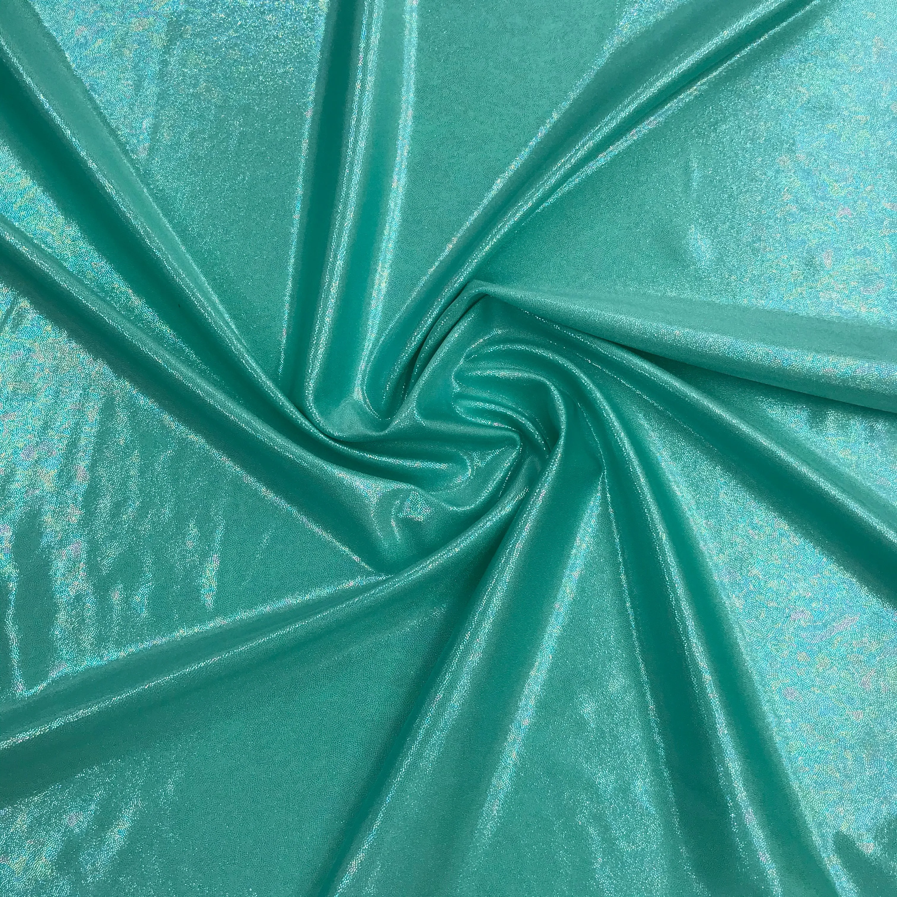 Pearl Fog Foil Spandex - Mint