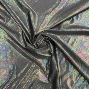 Pearl Fog Foil Spandex - Slate