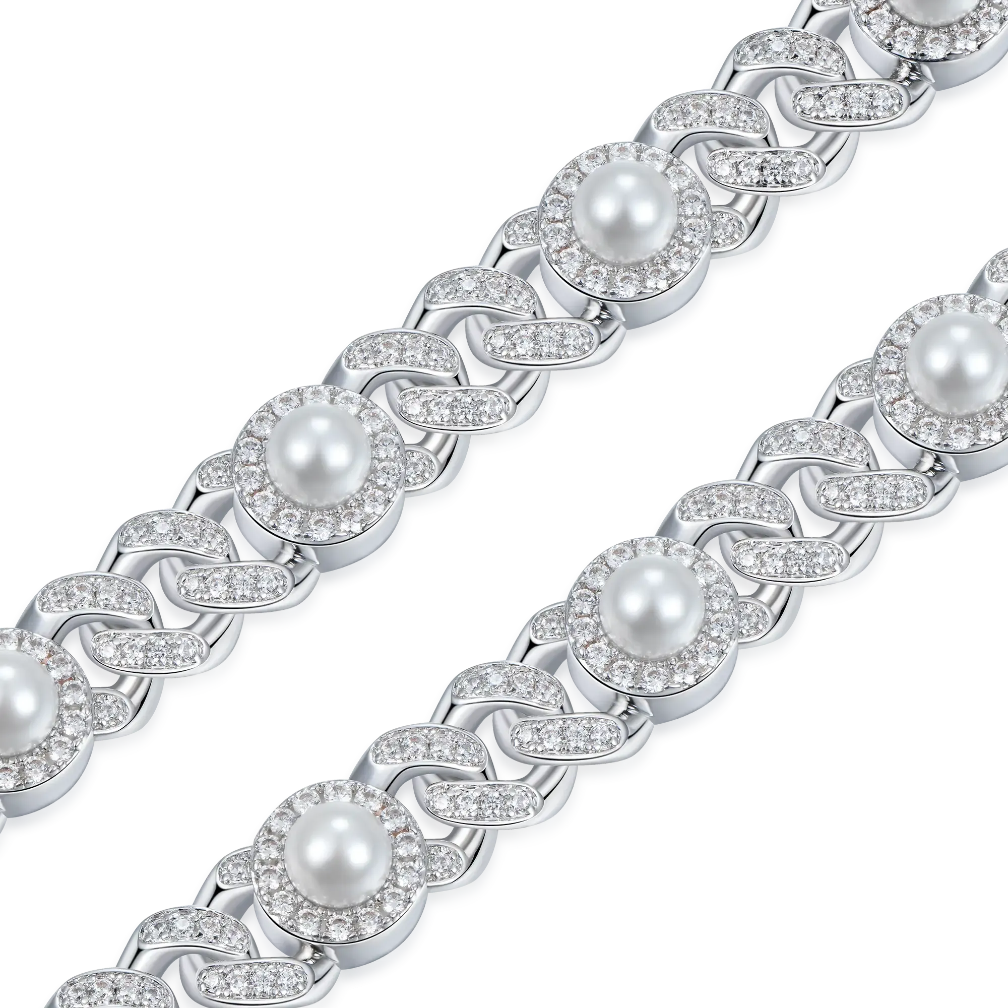 Pearl Iced Cuban Bracelet - 8mm