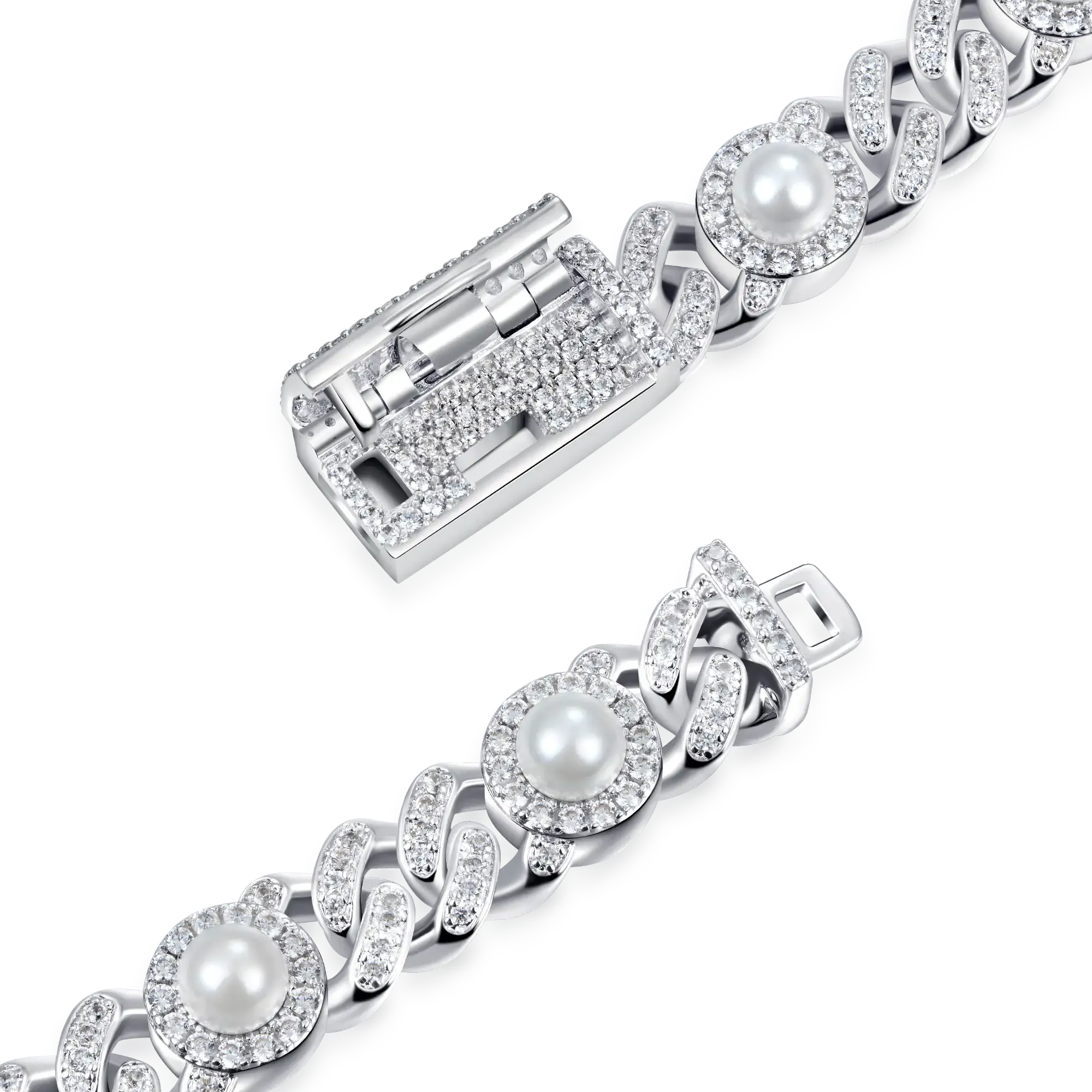 Pearl Iced Cuban Bracelet - 8mm