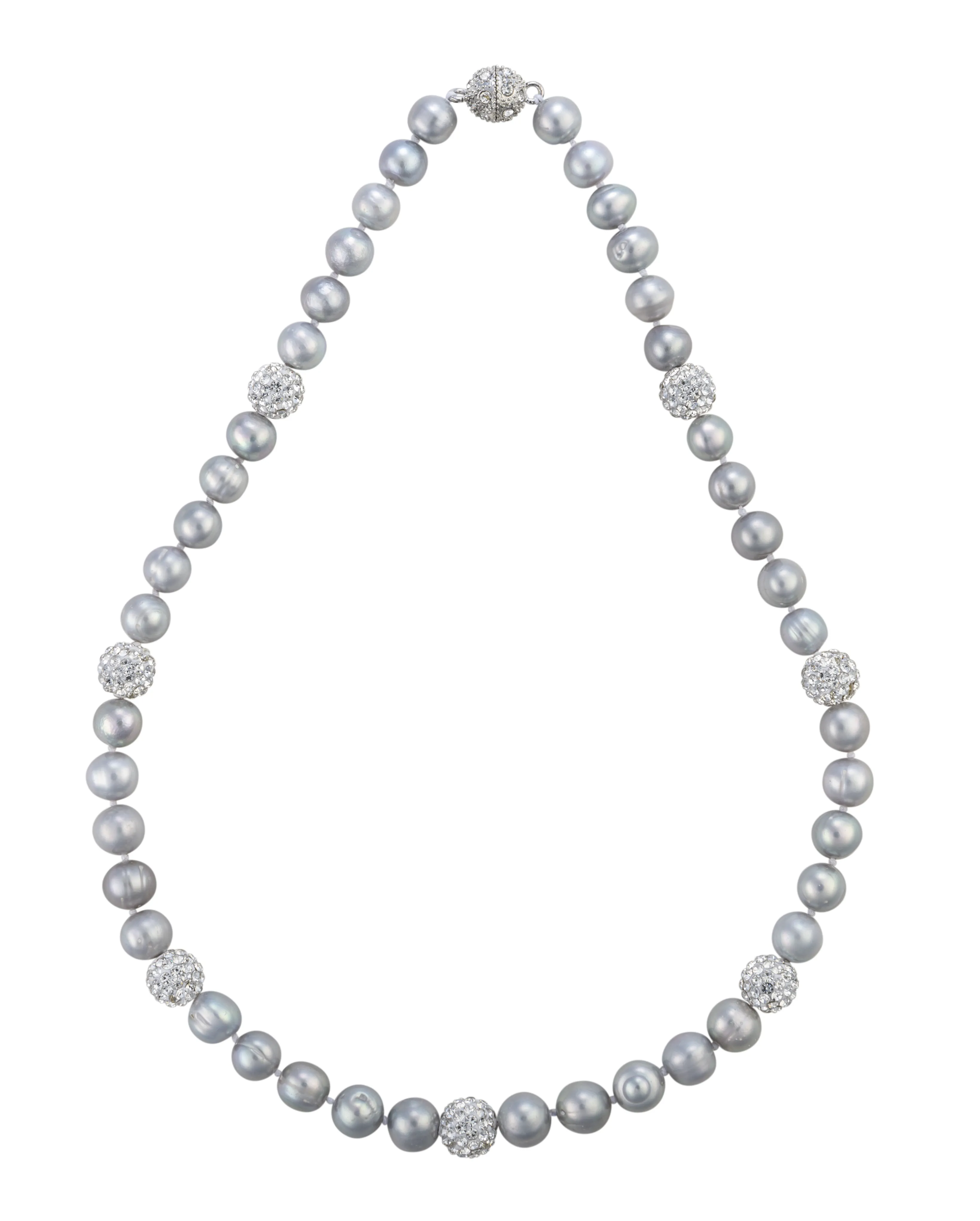 Pearl strand with crystal accents