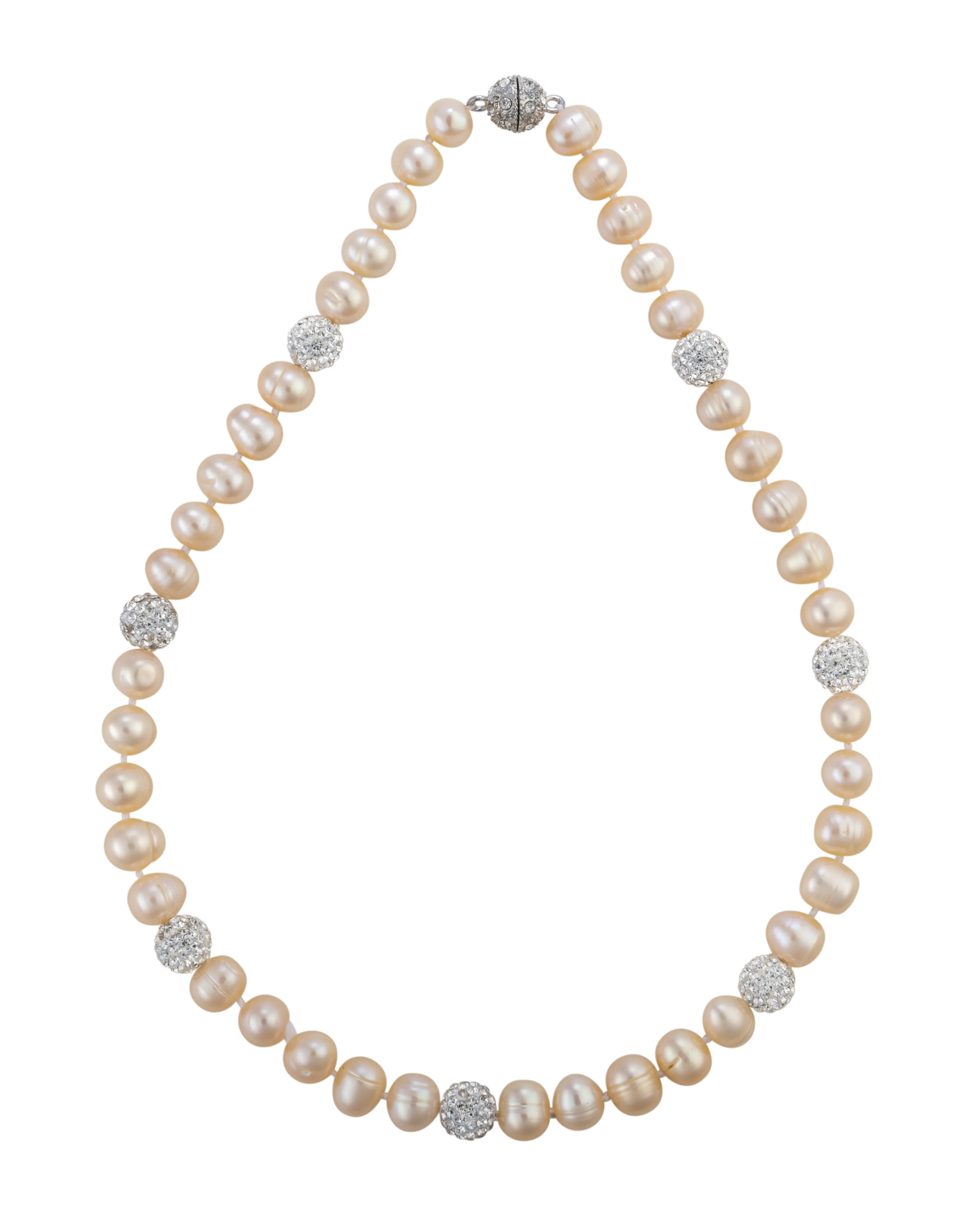 Pearl strand with crystal accents