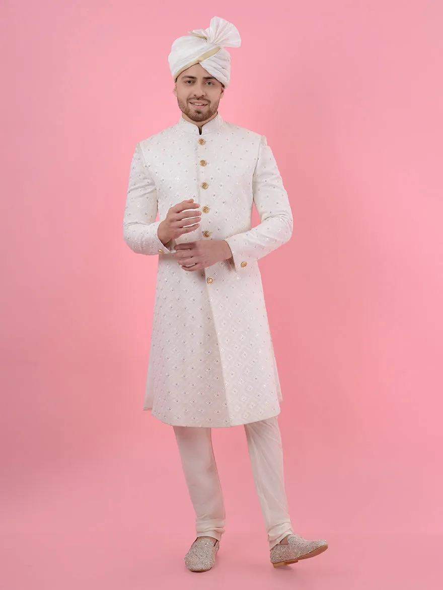 Pearl White Sherwani | TULA