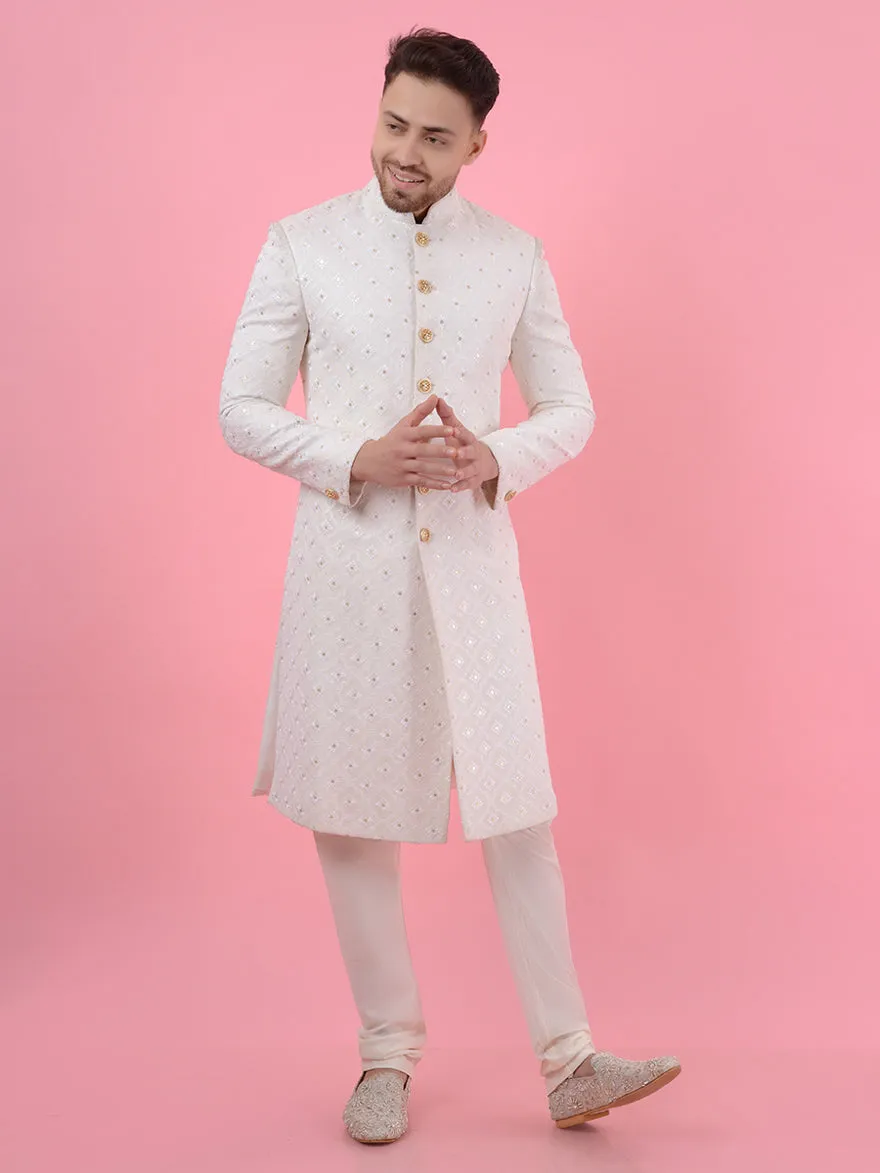 Pearl White Sherwani | TULA