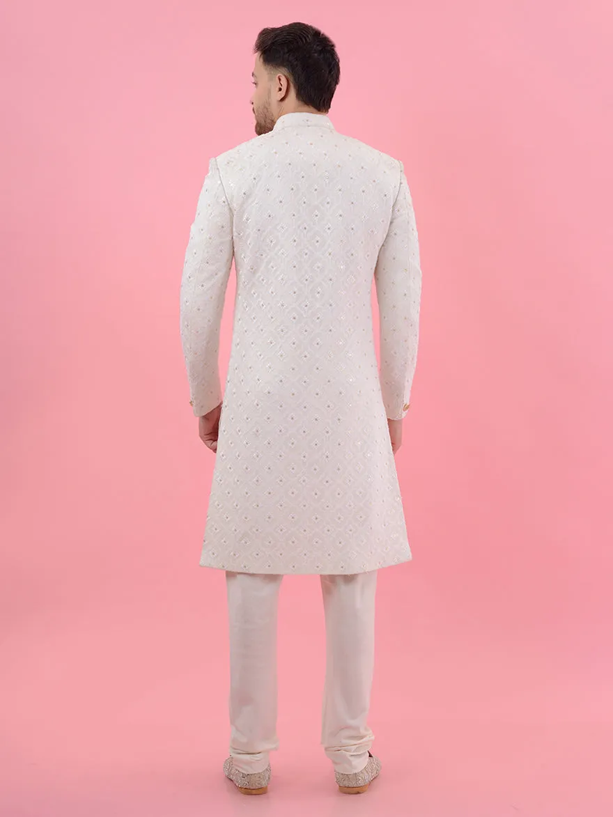 Pearl White Sherwani | TULA