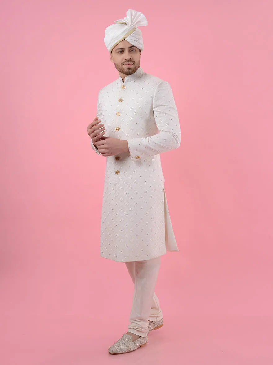 Pearl White Sherwani | TULA