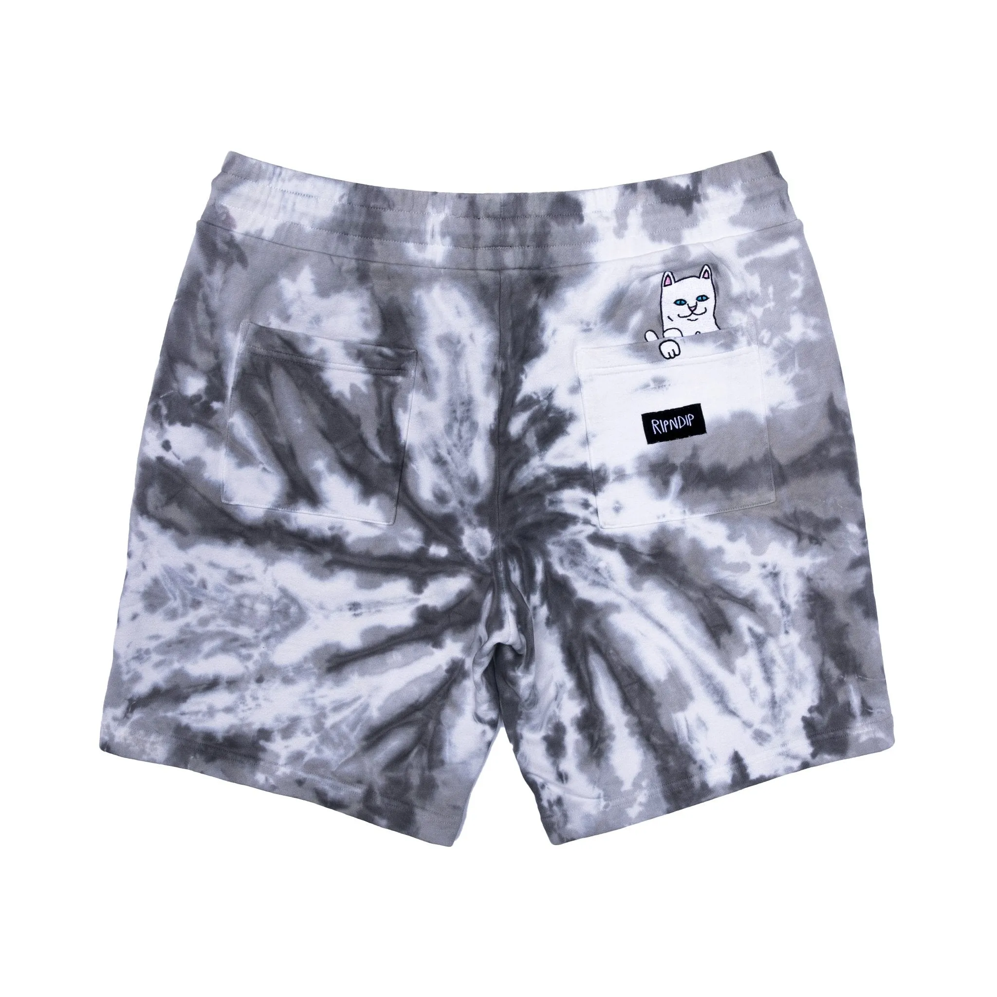 Peek A Nermal Sweat Shorts (Black Spiral Tie Dye)