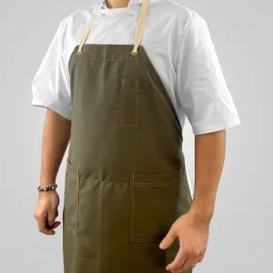 Pegasus Aprons 100% Polyester Earth Green Bib Aprons