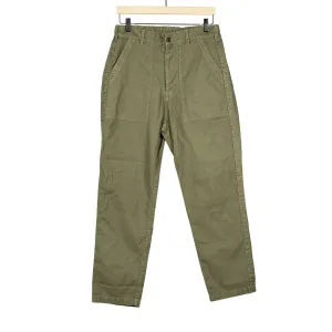 Pegtop baker pants in washed brown cotton/linen canvas