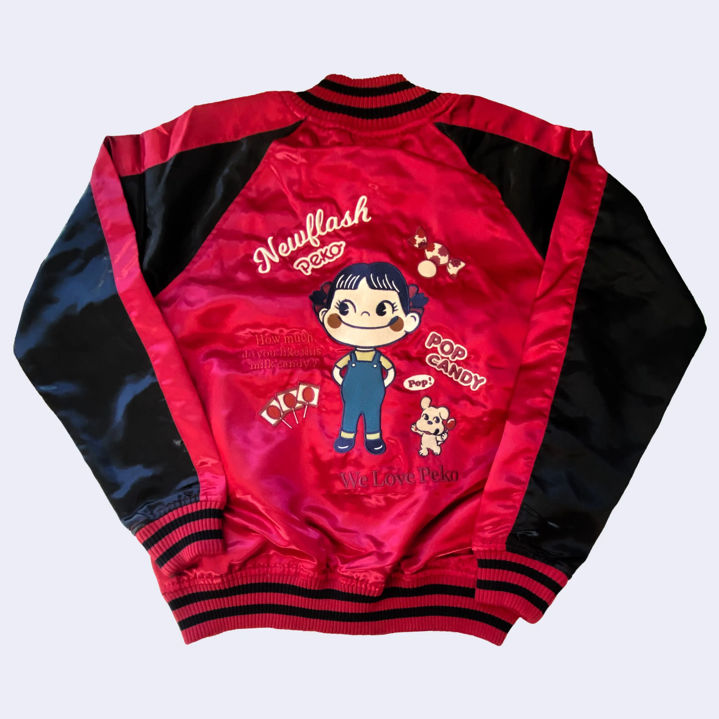 Peko Chan Pop Candy Sukajan Bomber Jacket (Red)