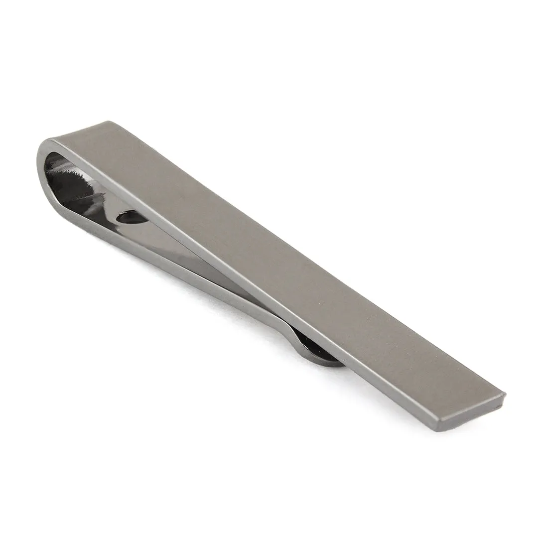 Peluche Slim Tie Bar Charcoal Grey Tie Pin