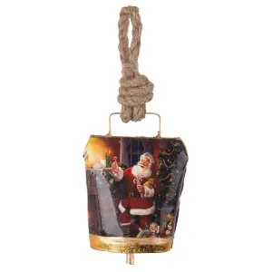 Pendaglio Campana Babbo Natale "Wendi" per Albero di Natale h 11,5 cm