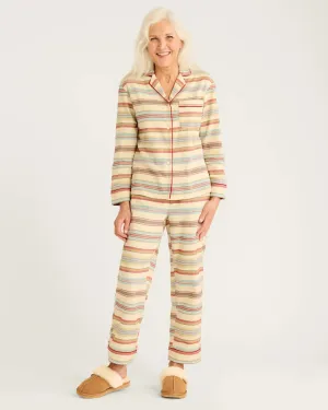 Pendleton Women's Pajama Set in Ivory Bridger Stripe