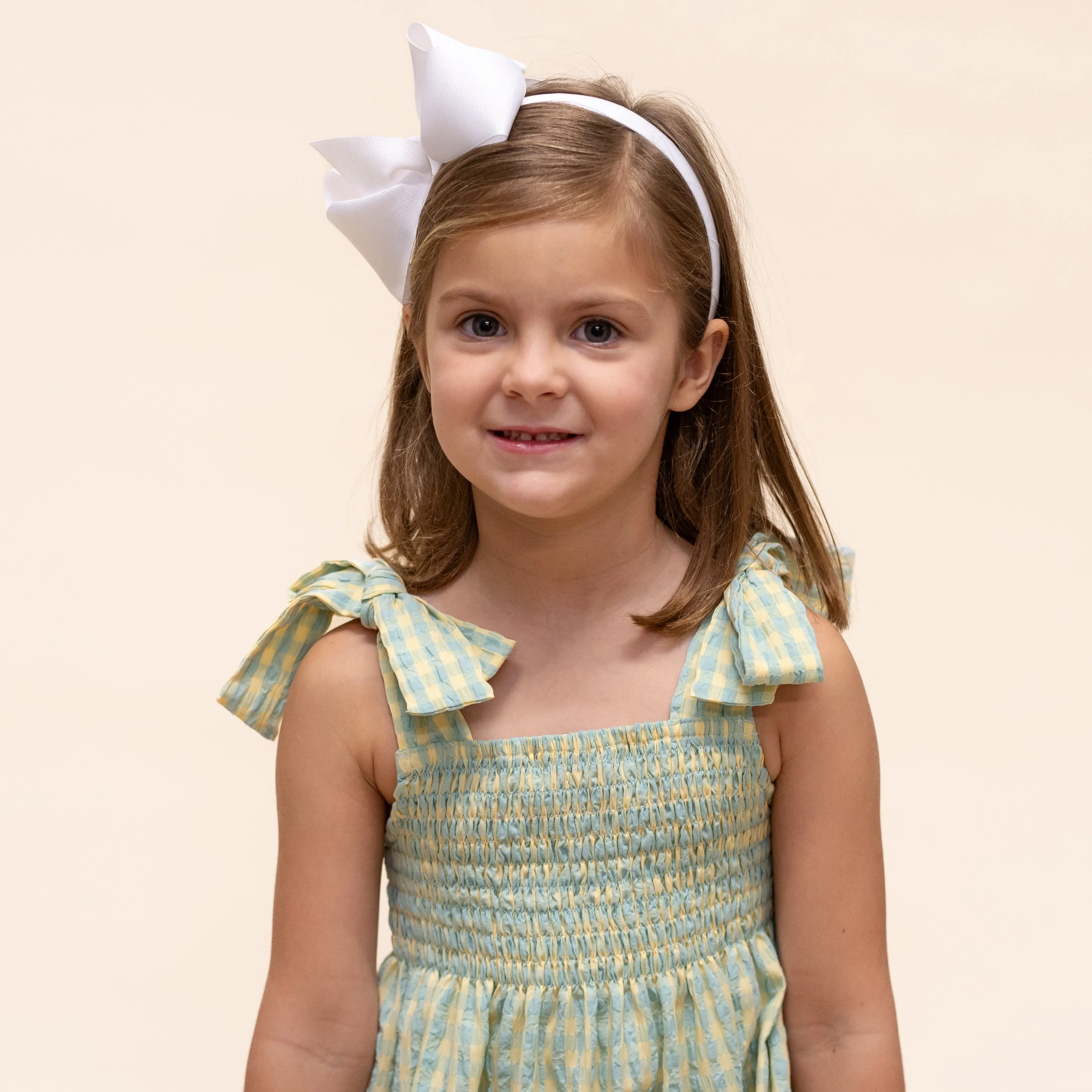 Penelope Big Girl Dress - Green/Yellow