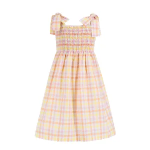 Penelope Big Girl Dress - Orange/ Pink