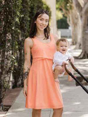 Penelope Crossover Nursing Dress | Vintage Coral