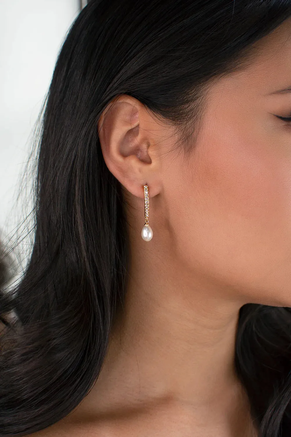 Penelope - Elegant Pearl Drop Bridal Earrings