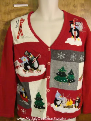 Penguins in the Winter Fun Ugliest Christmas Sweater