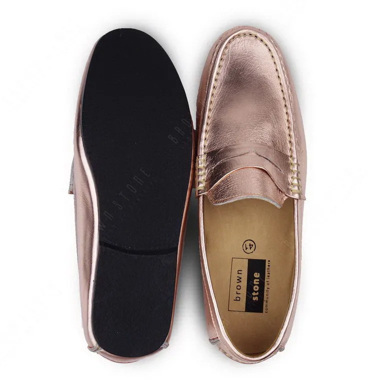 Penny Leather Loafer Rose Gold