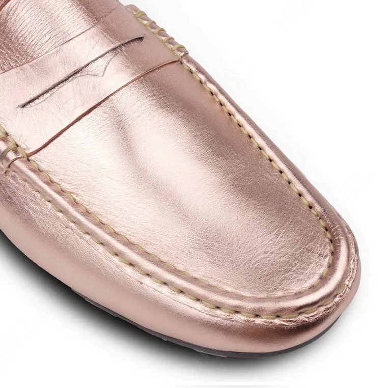 Penny Leather Loafer Rose Gold