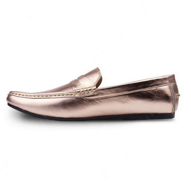 Penny Leather Loafer Rose Gold