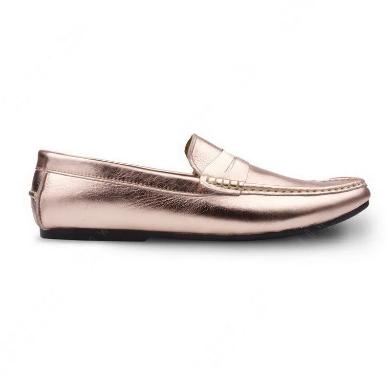 Penny Leather Loafer Rose Gold