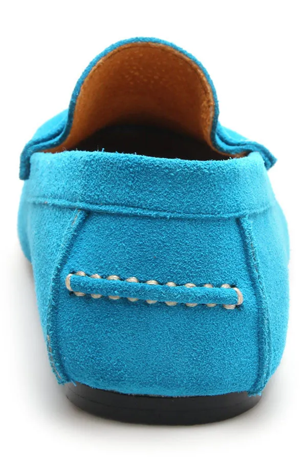 Penny Leather Loafer Suede Feel Goood Blue