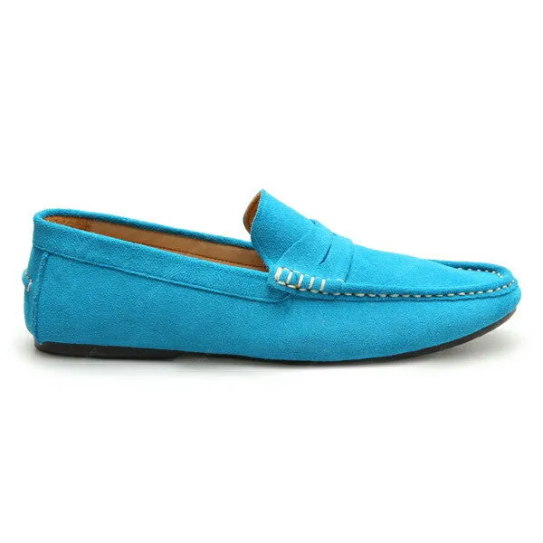 Penny Leather Loafer Suede Feel Goood Blue