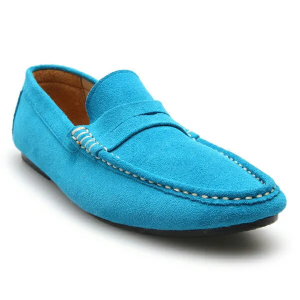 Penny Leather Loafer Suede Feel Goood Blue