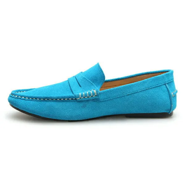 Penny Leather Loafer Suede Feel Goood Blue