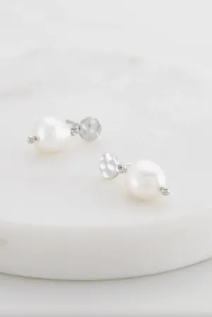 Penny Pearl Earring - Silver