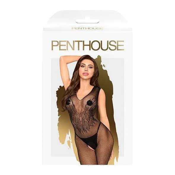 Penthouse - Wild Catch Embroided Fishnet Crotchless Bodystocking Costume