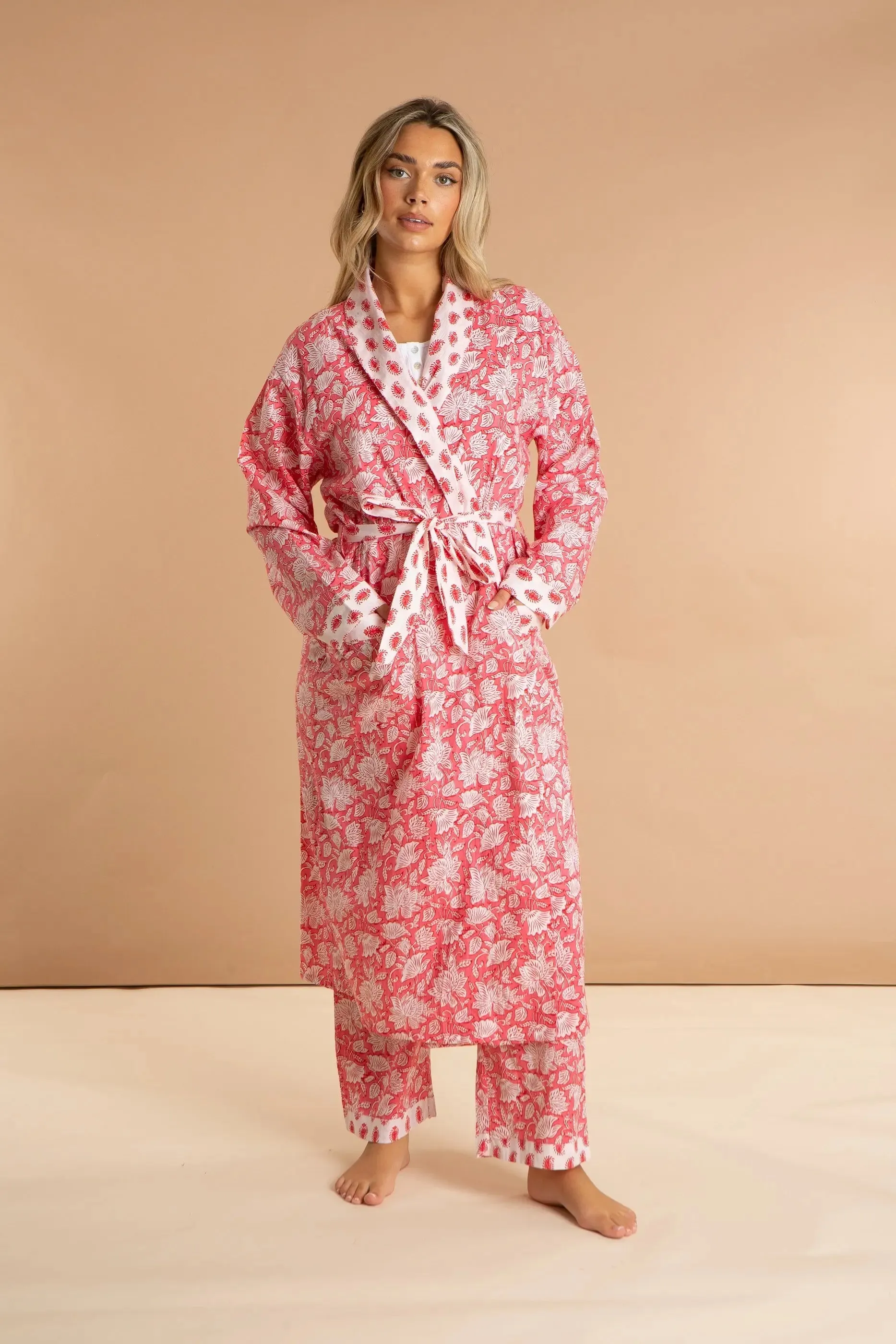 Peony Paisley Women's Cotton Robe