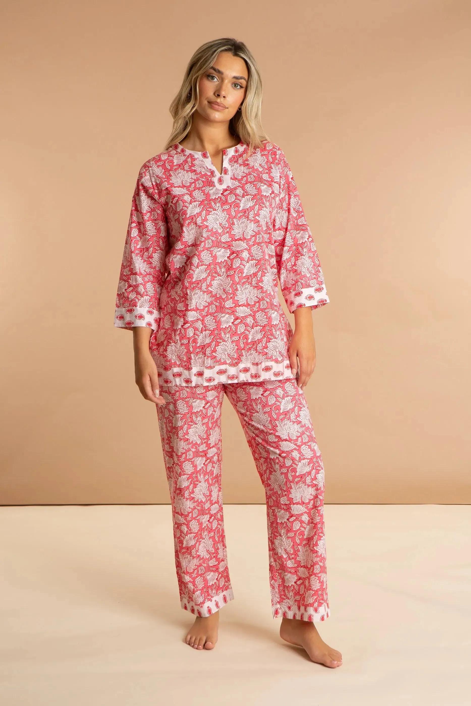 Peony Paisley Women's Floral Cotton Pyjamas