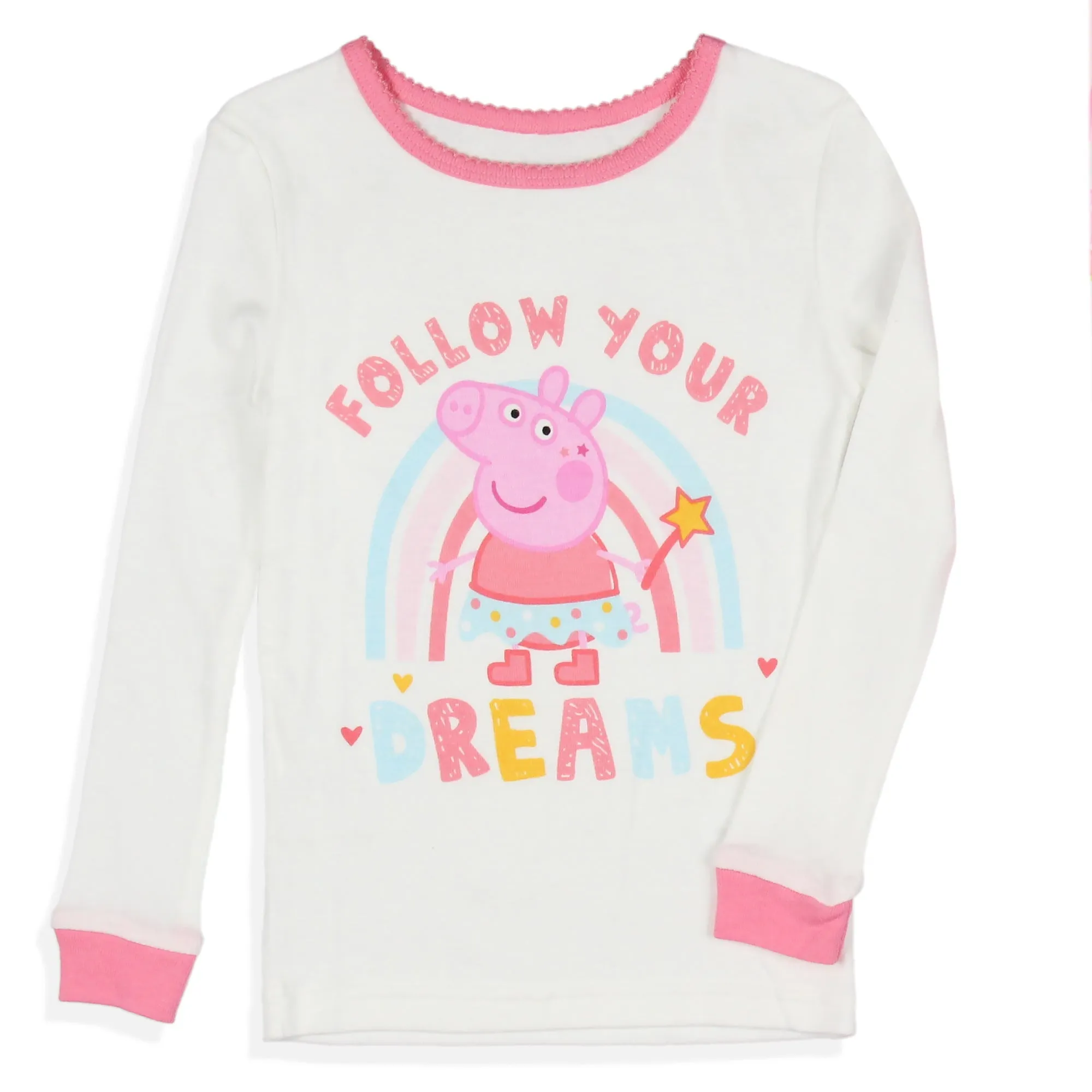 Peppa Pig Pajamas Toddler Girls Follow Your Dreams 2 Piece Kids Pajama Set