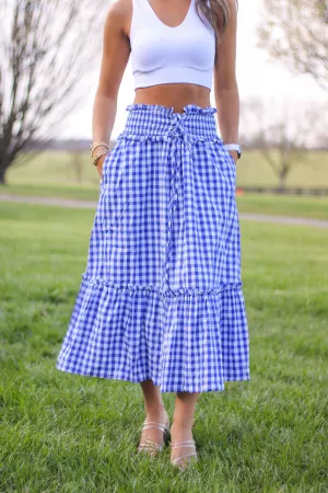 Perfect Day Long Gingham Skirt