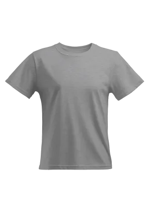 Perfect TShirt Co Women's Short Sleeve Crew Neck Heather Relax Fit in Athletic Gray