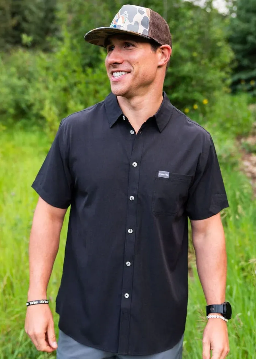 Performance Button Up - Heather Black